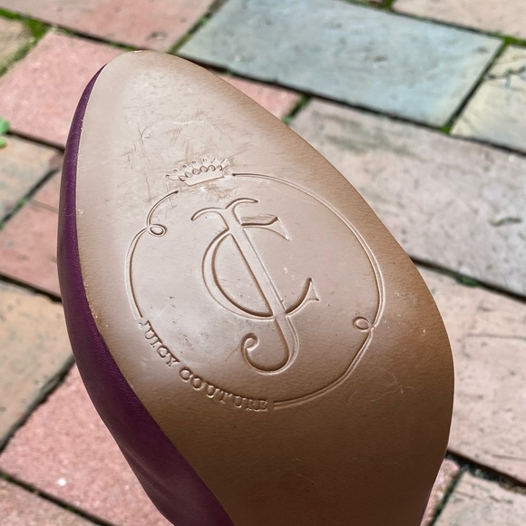 vintage juicy couture purple leather snake heel women size six 6.5 pump shoe - Picture 6 of 8